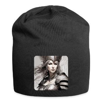 Fantasy Anime Fille Viking Germanique Trigues Moyen Âge - Bonnet en jersey - noir - Devant