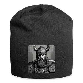 Proud Viking with Horns Helmet Germanic Berserker - Jersey Beanie - black - Front