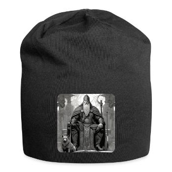 Stolzer Wikinger Krieger Germane mit Schwert - Jersey-Beanie - Schwarz - Vorne