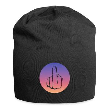 Fuck, Fuck You, Fuck Off, Fucking, Mittelfinger - Jersey-Beanie - Schwarz - Vorne
