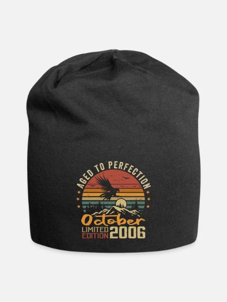 Vintage Octobre 2006 - Cadeau Rétro Octobre 2006 - Bonnet en jersey - noir