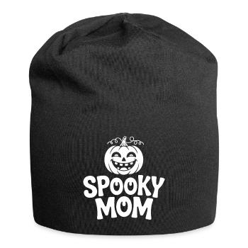 Spooky Mom Mom's Halloween Shirt Laughing Pumpkin - Jersey Beanie - black - Front