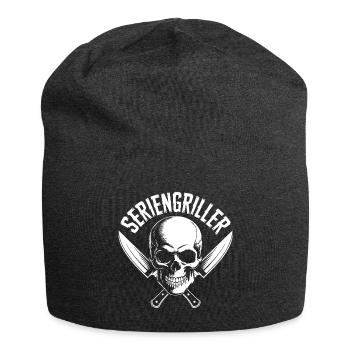 Seriengriller Skull mit Küchenmessern - Jersey-Beanie - Anthrazit - Vorne