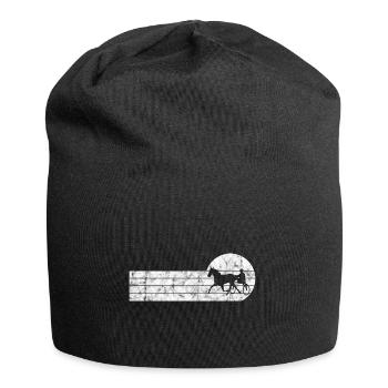 Trotter trotting races in retro or vintage style - Jersey Beanie - black - Front