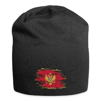 Montenegro Flagge used - Jersey-Beanie - Schwarz - Vorne