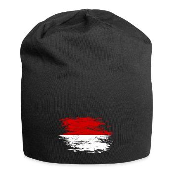 Indonesien Flagge used - Jersey-Beanie - Schwarz - Vorne