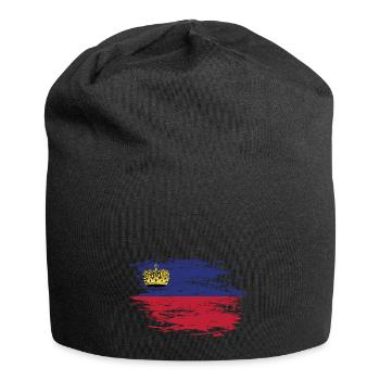Liechtenstein Flagge used - Jersey-Beanie - Schwarz - Vorne