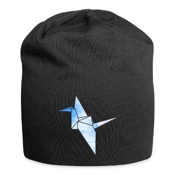 Kranich Origami - Jersey-Beanie - Schwarz - Vorne