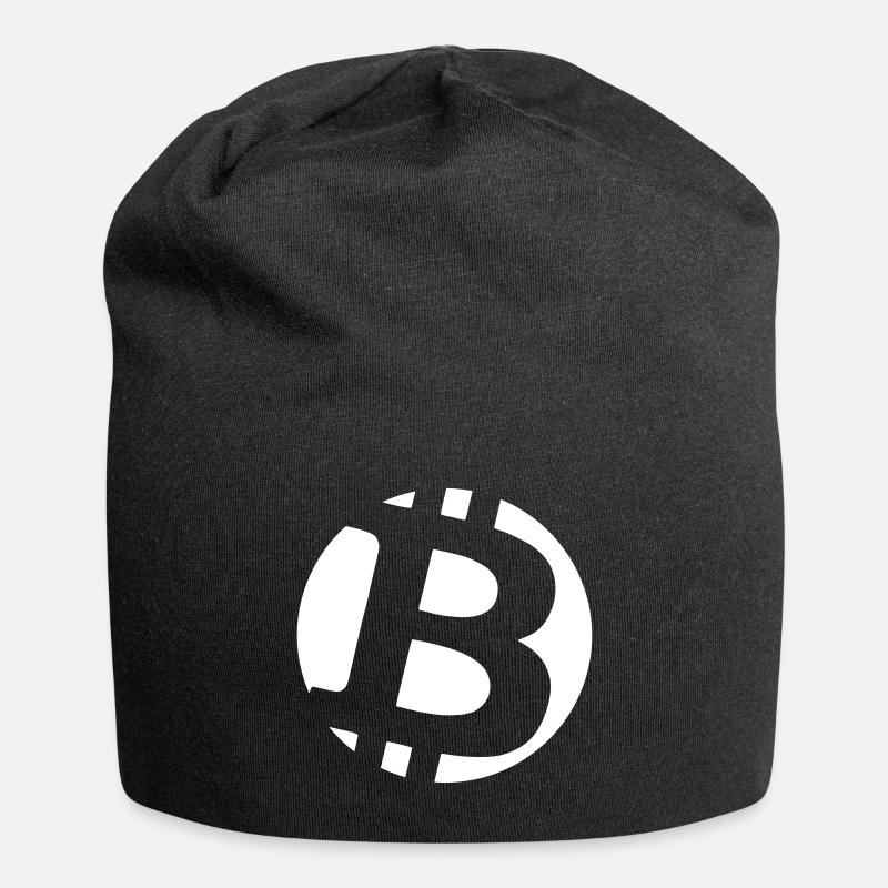 Bitcoin Logo BTC - Jersey-Beanie - Schwarz