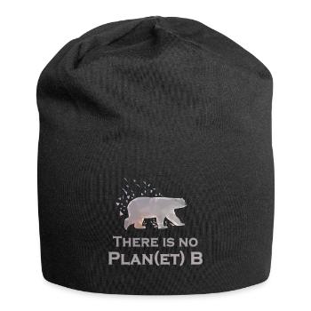 No Planet B - Eisbär schmilzt - Jersey-Beanie - Schwarz - Vorne