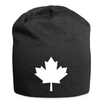 Ahornblatt - Jersey-Beanie - Schwarz - Vorne