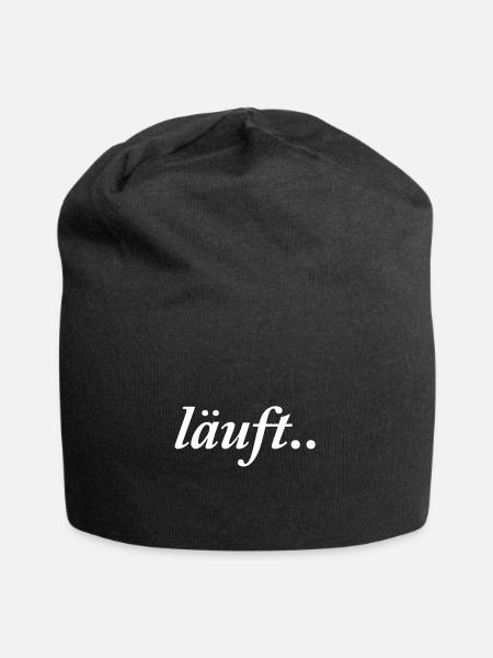 Läuft - Jersey-Beanie - Schwarz