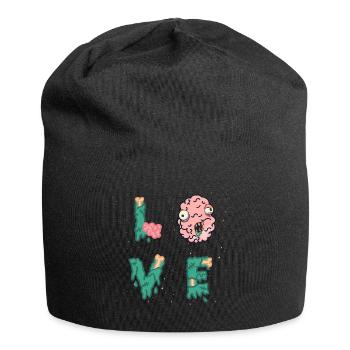 Halloween Zombie Monster Gehirn Love Brains - Jersey-Beanie - Schwarz - Vorne