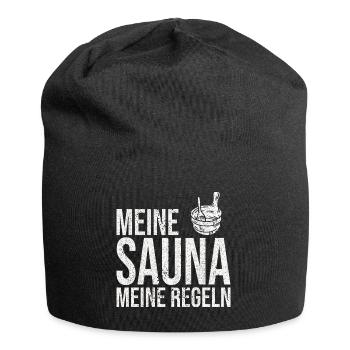 Sauna Meine Regeln Aufguss - Jersey-Beanie - Schwarz - Vorne