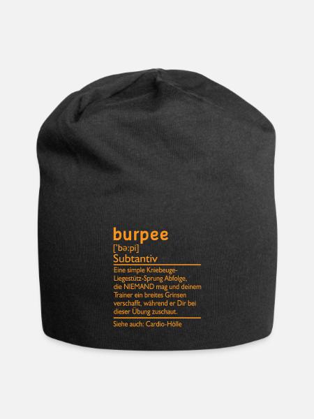 Burpee Gym Fitness Sport Geschenk - Jersey-Beanie - Schwarz