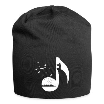 Birds Retro Flute Player - Jersey Beanie - black - Front