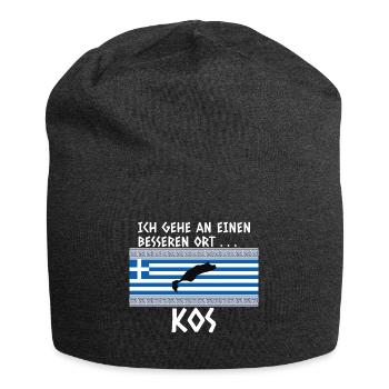 Kos Spruch Griechenland Urlaub - Jersey-Beanie - Anthrazit - Vorne
