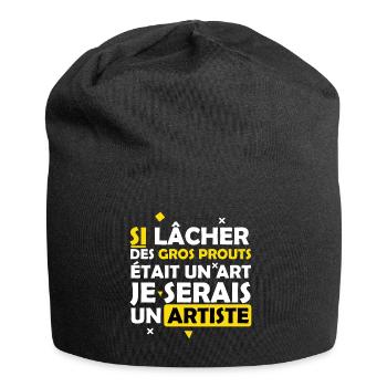Péter - Artiste - Beauf - Gros Péteur - Humour - Bonnet en jersey - noir - Devant