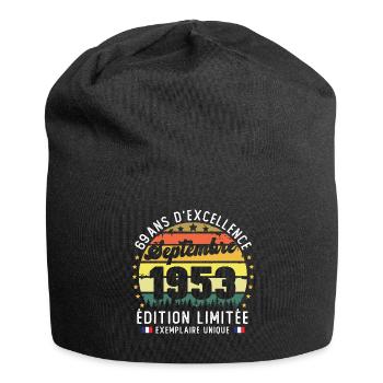 69 Ans Anniversaire Vintage Né en Septembre 1953 - Bonnet en jersey - noir - Devant