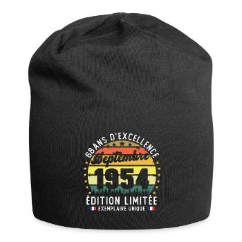 68 Ans Anniversaire Vintage Né en Septembre 1954 - Bonnet en jersey - noir - Devant