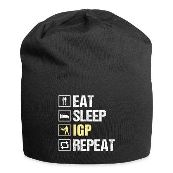 Eat Sleep IGP Repeat Dog Sport Motif - Jersey Beanie - black - Front