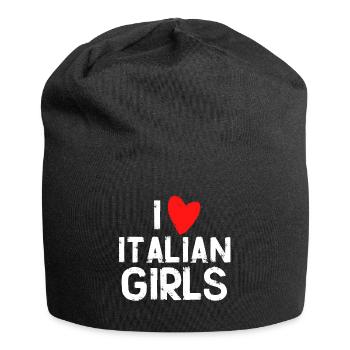 j'adore les filles italiennes - Bonnet en jersey - noir - Devant