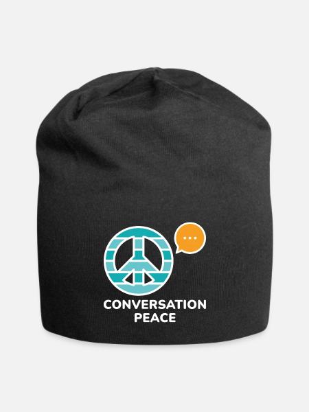 Konversation Frieden - Jersey-Beanie - Schwarz