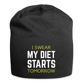 Ich schwöre, meine Diät beginnt morgen - Jersey-Beanie - Schwarz - Vorne