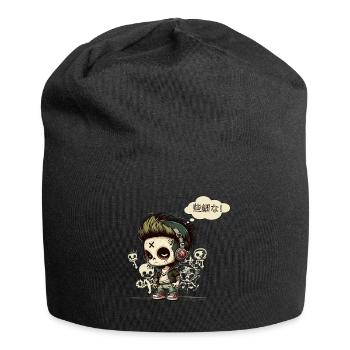 Anime Chibi Urban Graffiti | Unwichtig! - Jersey-Beanie - Schwarz - Vorne