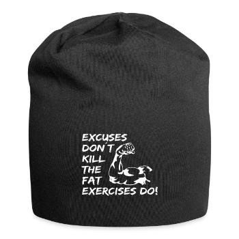 Saying for strength athletes bodybuilders - Jersey Beanie - black - Front