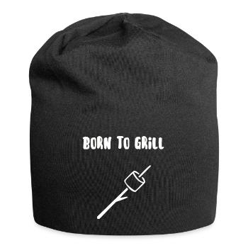 Zum Grillen geboren - Jersey-Beanie - Schwarz - Vorne