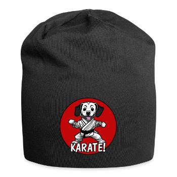 Chien de Karaté - Bonnet en jersey - noir - Devant