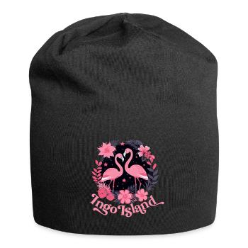 Flamingo Shirt für romantische Urlaubsfreundinnen - Jersey-Beanie - Schwarz - Vorne