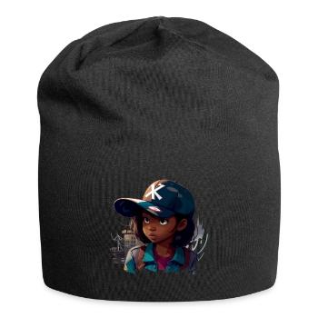 Fille urbaine - Bonnet en jersey - noir - Devant
