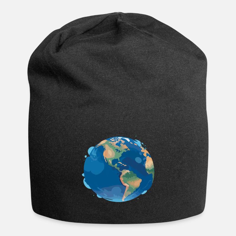 Erde - Jersey-Beanie - Schwarz