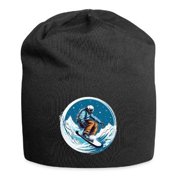 Snowboarding or skiing and then après-ski - Jersey Beanie - black - Front