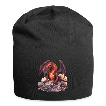 Red fantasy dragon. A gift for dragon lovers. - Jersey Beanie - black - Front