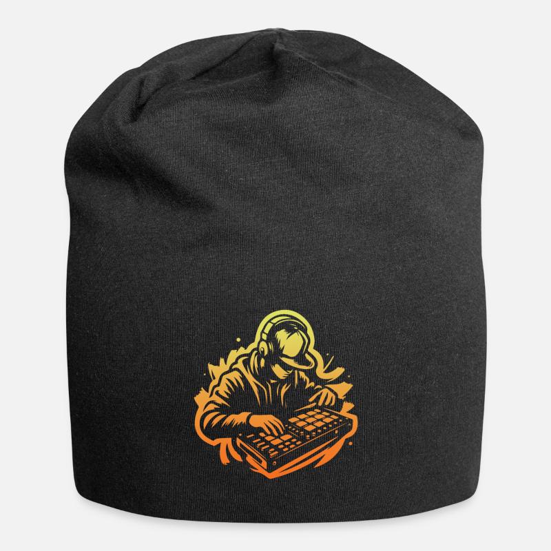 Beatmaker (Gelb) - Jersey-Beanie - Schwarz
