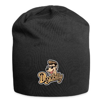 Chien avec des lunettes de soleil - Bonnet en jersey - noir - Devant