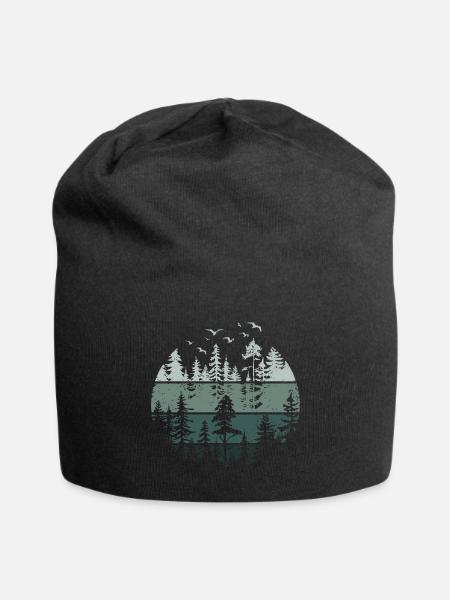 Wald Natur Wildnis Bäume Naturliebhaber - Jersey-Beanie - Schwarz