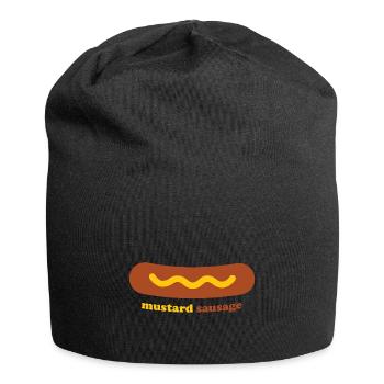 Mustard sausage - sausage with mustard - Jersey Beanie - black - Front