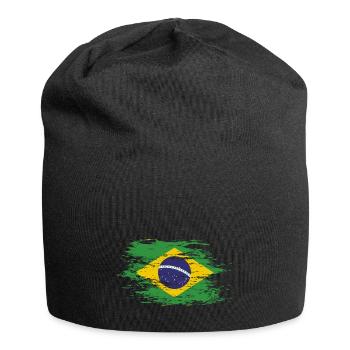 Brasilien Flagge used - Jersey-Beanie - Schwarz - Vorne