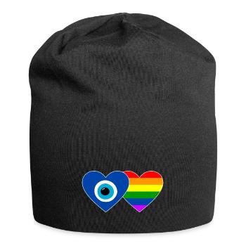 Nazar Bead Rainbow Flag - Jersey Beanie - black - Front