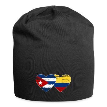 Kuba Kolumbien Flagge Herz used - Jersey-Beanie - Schwarz - Vorne