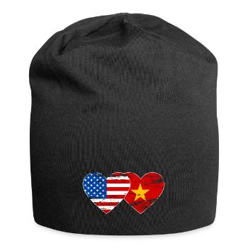 Coeur de drapeau du Vietnam des États-Unis utilisé - Bonnet en jersey - noir - Devant