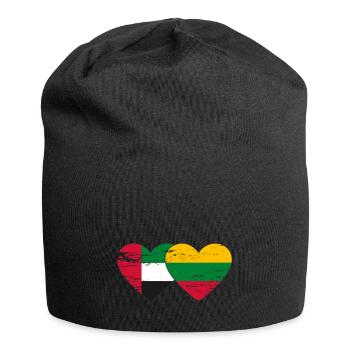 United Arab Emirates Lithuania Flag Heart - Jersey Beanie - black - Front