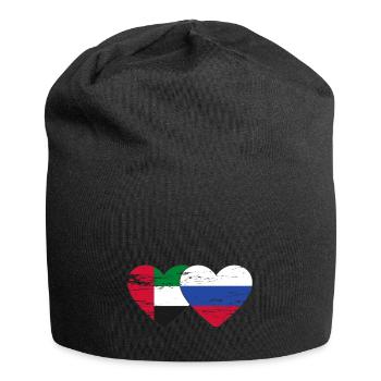 United Arab Emirates Russia Heart - Jersey Beanie - black - Front