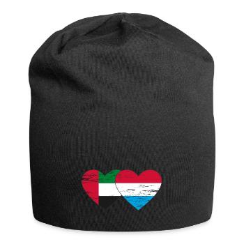 Émirats arabes unis Luxembourg Drapeau Coeur - Bonnet en jersey - noir - Devant