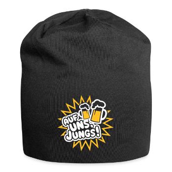 Auf uns, Jungs (Bier) - Jersey-Beanie - Schwarz - Vorne