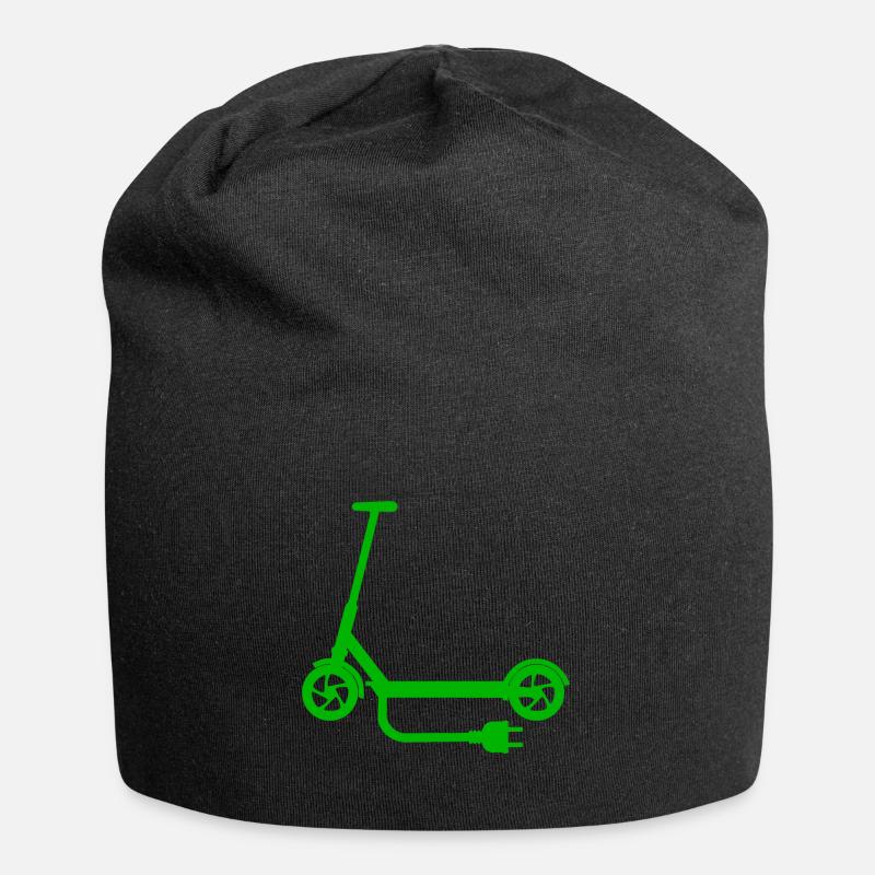 Tretroller E-Scooter Elektroroller Grün Stecker - Jersey-Beanie - Schwarz